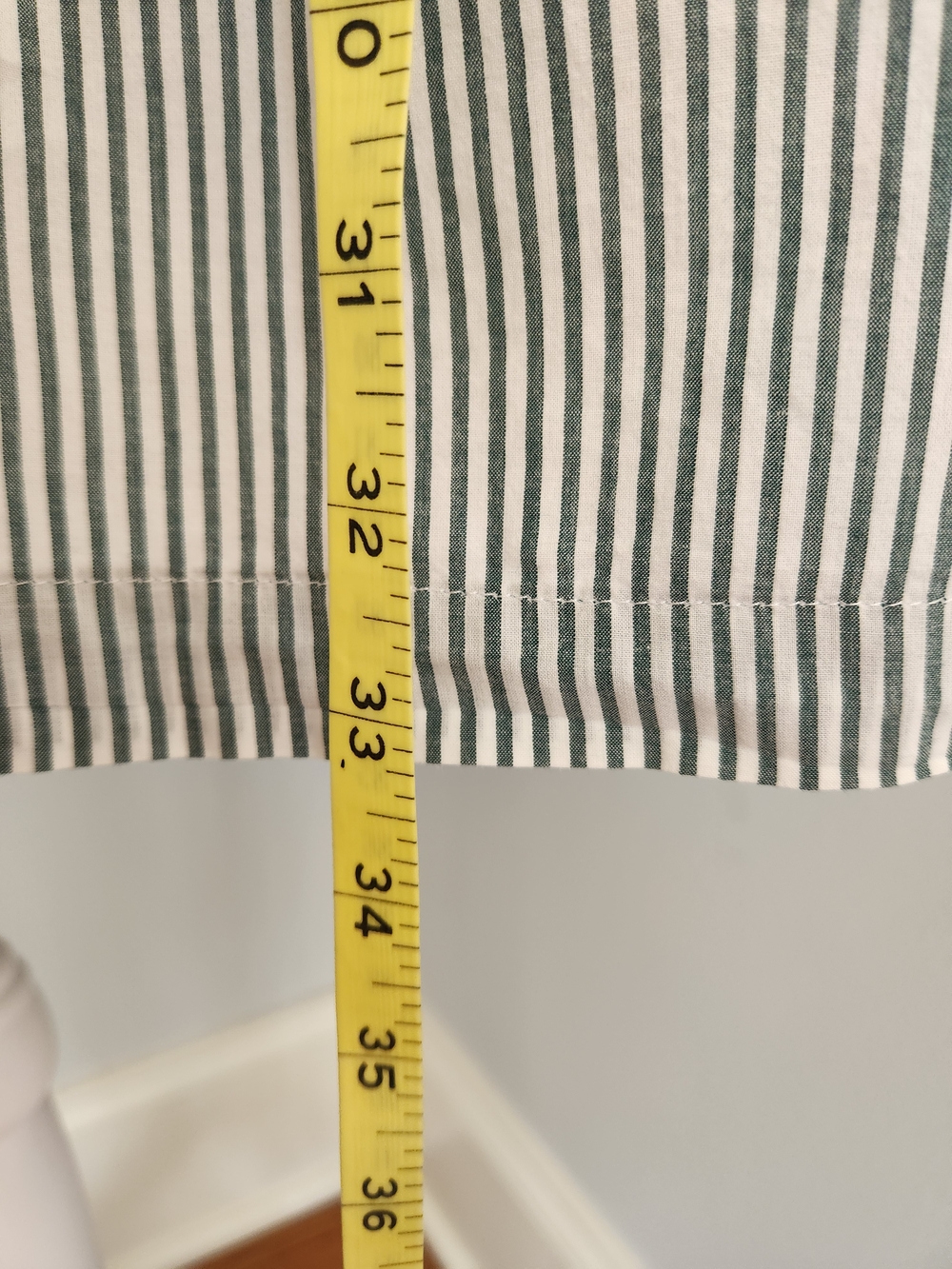 GAP Olive and White Mini Striped Tiered Shirtdress S - Picture 7 of 11